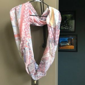 NWOT Soft White, Multi-Color Infinity Scarf